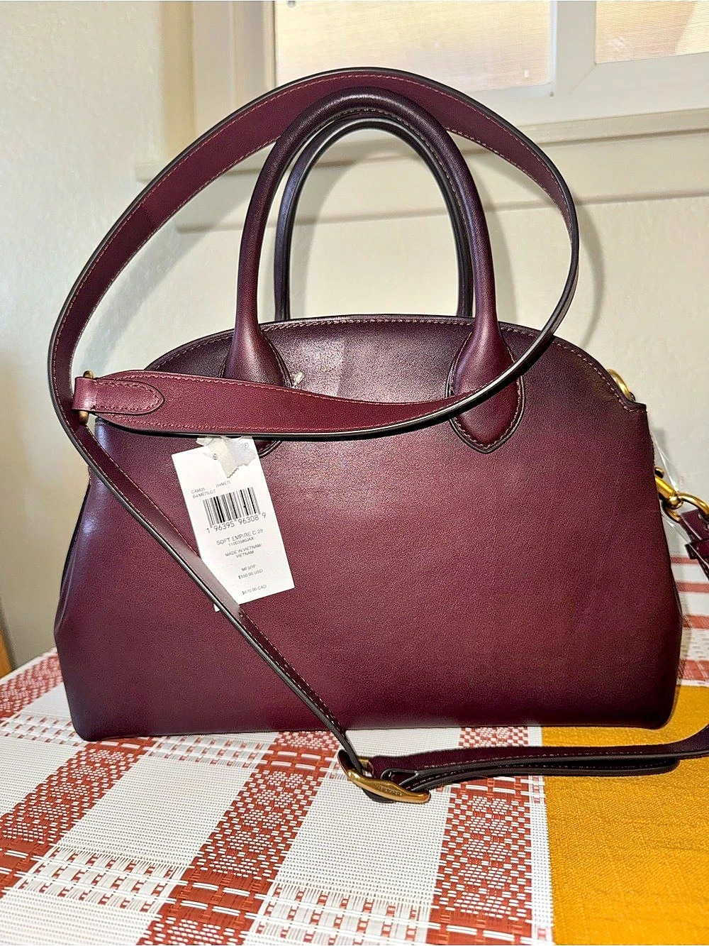 COACH Soft Empire 28 Leather Satchel in Merlot NWT - Picture 4 of 5